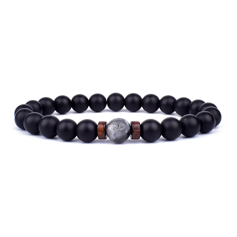 Stone Bracelet | Natural Gemstone Jewellery | Women's Fashion Accessory-Mega Black-S-17cm-Nora Luxe