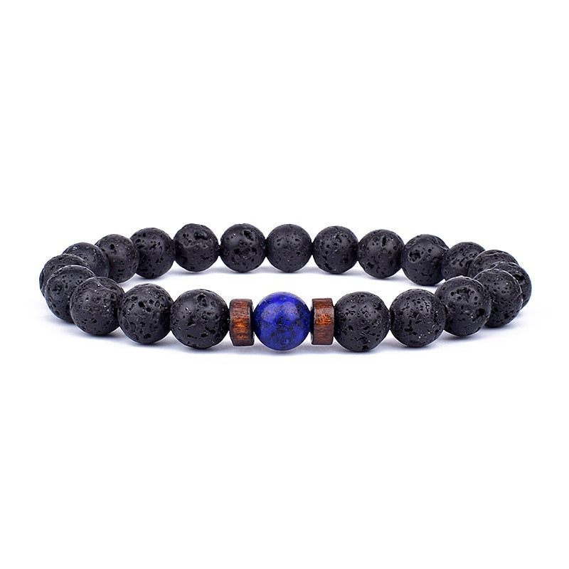 Stone Bracelet | Natural Gemstone Jewellery | Women's Fashion Accessory-Mega Black-S-17cm-Nora Luxe