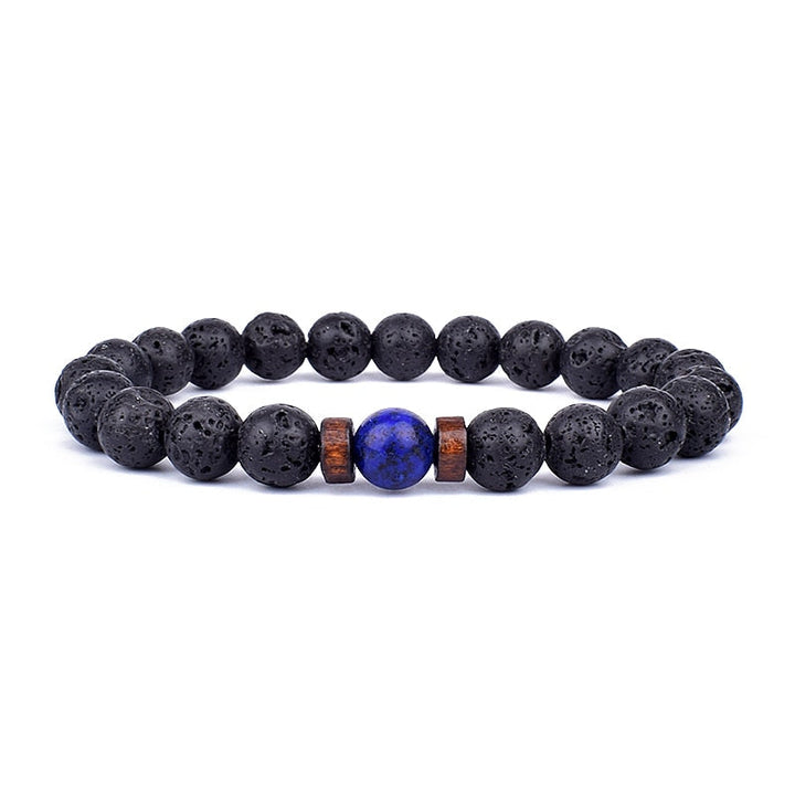 Stone Bracelet | Natural Gemstone Jewellery | Women's Fashion Accessory-Mega Black-S-17cm-Nora Luxe