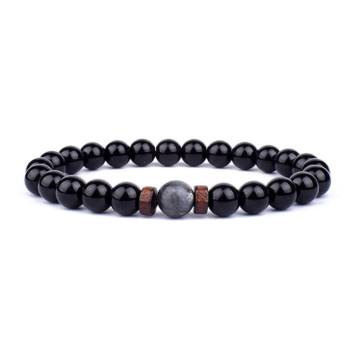 Stone Bracelet | Natural Gemstone Jewellery | Women's Fashion Accessory-Mega Black-S-17cm-Nora Luxe