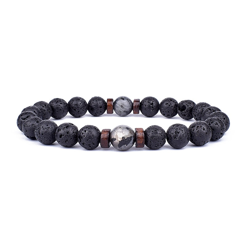 Stone Bracelet | Natural Gemstone Jewellery | Women's Fashion Accessory-Mega Black-S-17cm-Nora Luxe