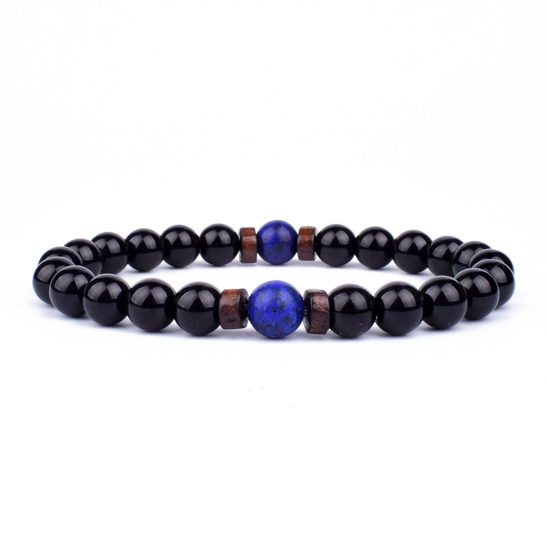 Stone Bracelet | Natural Gemstone Jewellery | Women's Fashion Accessory-Mega Black-S-17cm-Nora Luxe