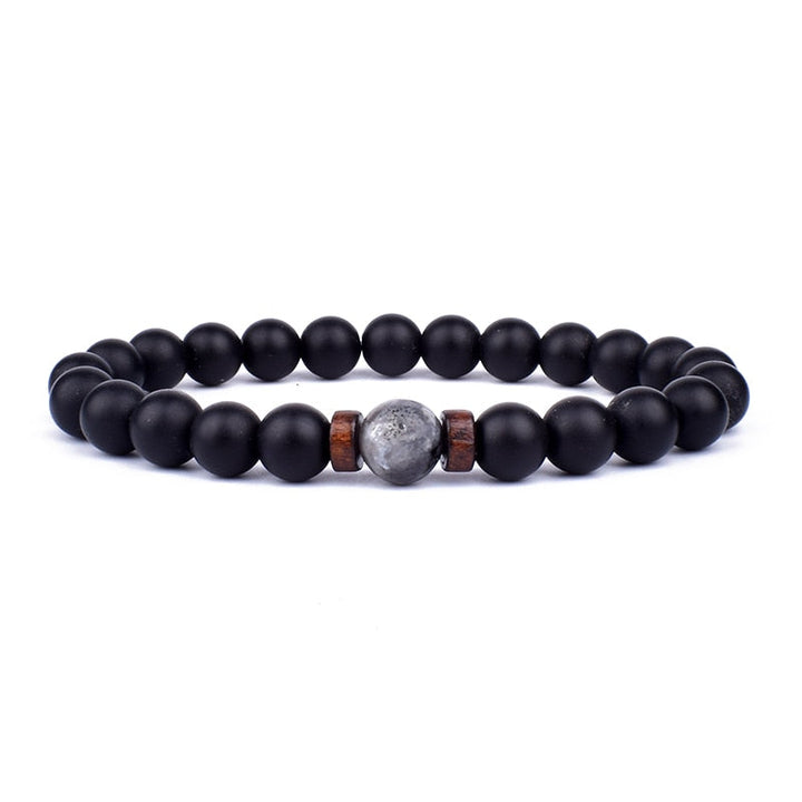 Stone Bracelet | Natural Gemstone Jewellery | Women's Fashion Accessory-Mega Black-S-17cm-Nora Luxe