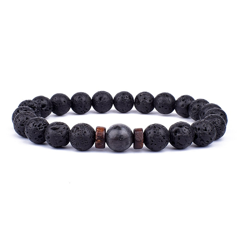 Stone Bracelet | Natural Gemstone Jewellery | Women's Fashion Accessory-Mega Black-S-17cm-Nora Luxe