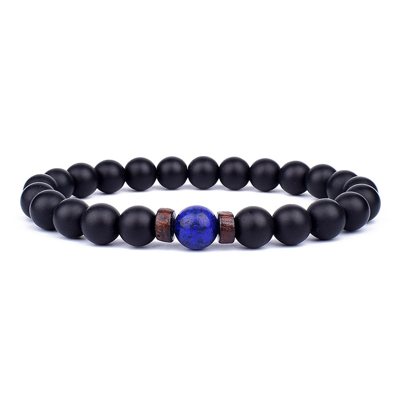 Stone Bracelet | Natural Gemstone Jewellery | Women's Fashion Accessory-Mega Black-S-17cm-Nora Luxe