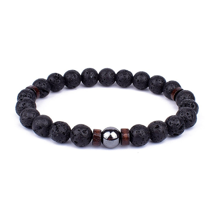 Stone Bracelet | Natural Gemstone Jewellery | Women's Fashion Accessory-Mega Black-S-17cm-Nora Luxe