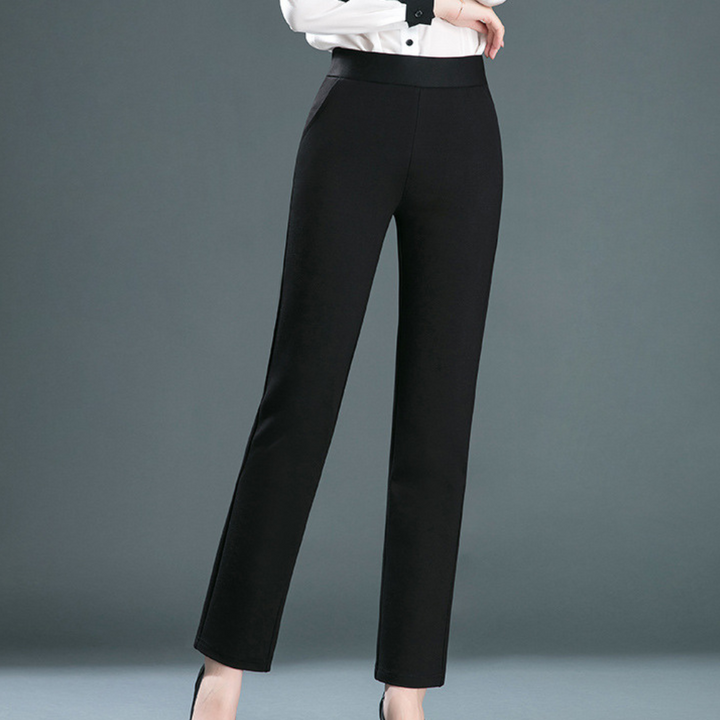 Straight Ladies' Trousers with Timeless Design - Celeste-Black-XS-Nora Luxe