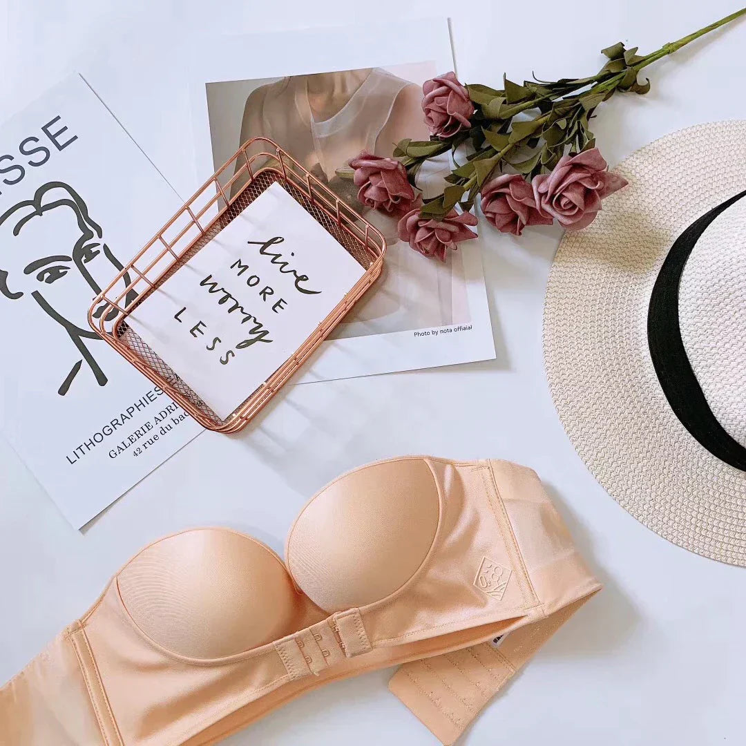Strapless push-up bra with lifting effect – buy 1, get 1 free – Elina-Beige-30-A-Nora Luxe