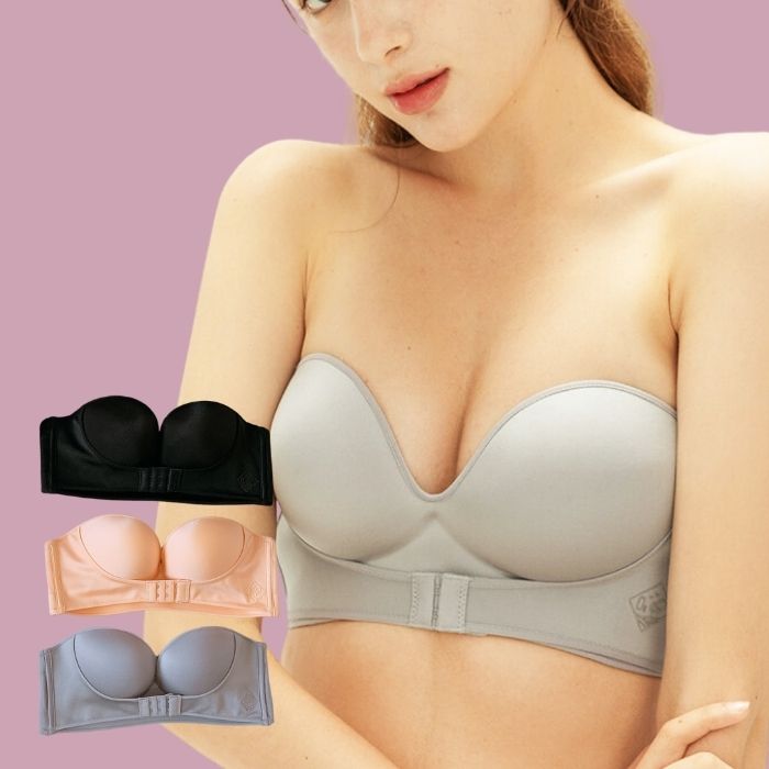 Strapless push-up bra with lifting effect – buy 1, get 1 free – Elina-Beige-30-A-Nora Luxe