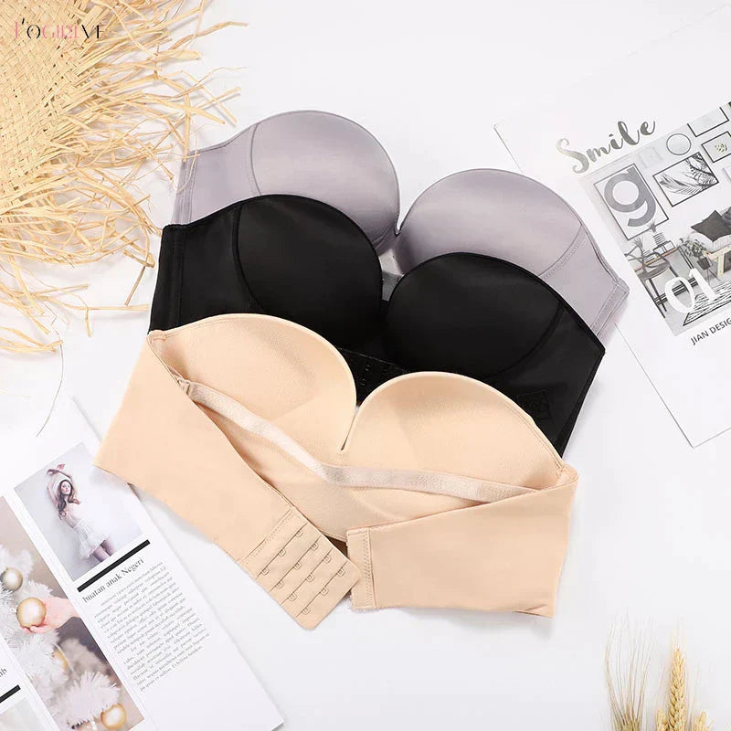 Strapless push-up bra with lifting effect – buy 1, get 1 free – Elina-Beige-30-A-Nora Luxe