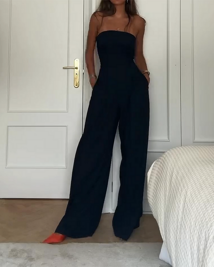 Strapless & Stylish Women's Jumpsuit for Every Occasion – Elina-Brown-XS-Nora Luxe