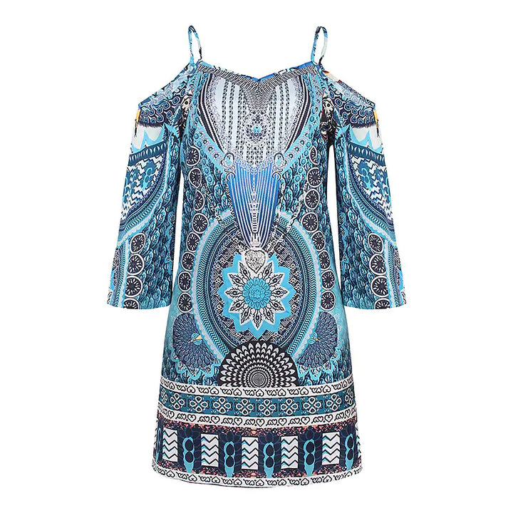 Strapless summer dress with ethnic print – Eliana-S-Nora Luxe