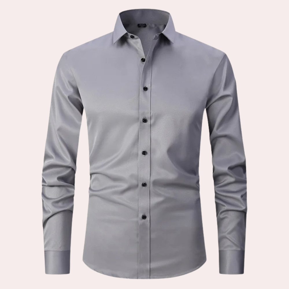 Stretch Shirt for Men - Luca-Gray-S-Nora Luxe