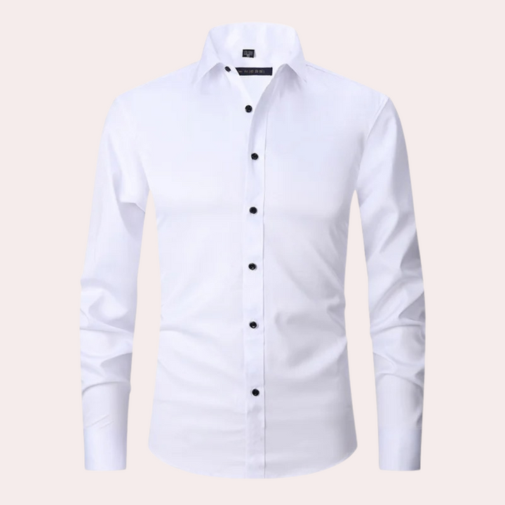 Stretch Shirt for Men - Luca-White-S-Nora Luxe