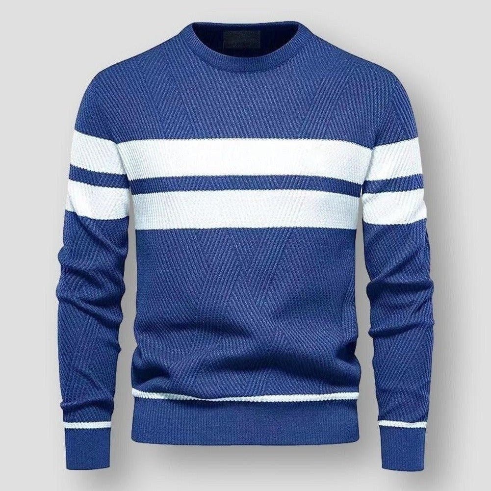 Striped Men's Sweater - Sebastian-Blue-S-Nora Luxe