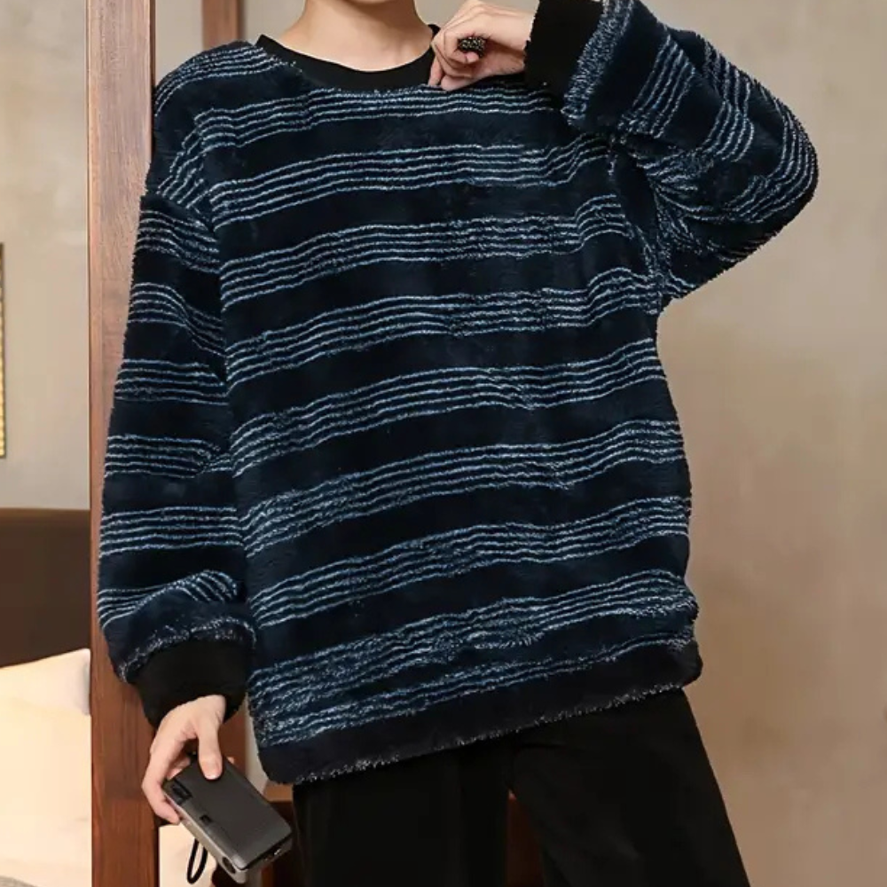 Striped Men's Sweater with Comfortable Fit - Dorian-S-Nora Luxe