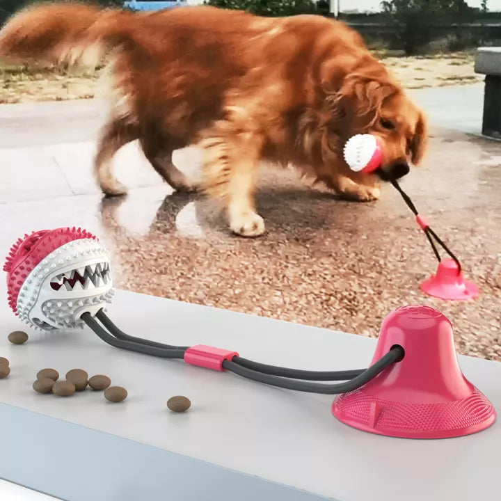 Sturdy Dog Pulling Rope - PlayPaw-White + Pink-Nora Luxe