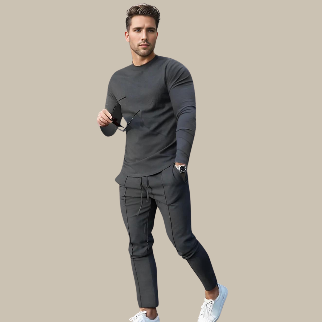 Stylish 2-piece Men's Outfit - UrbanEase-Black-S-Nora Luxe