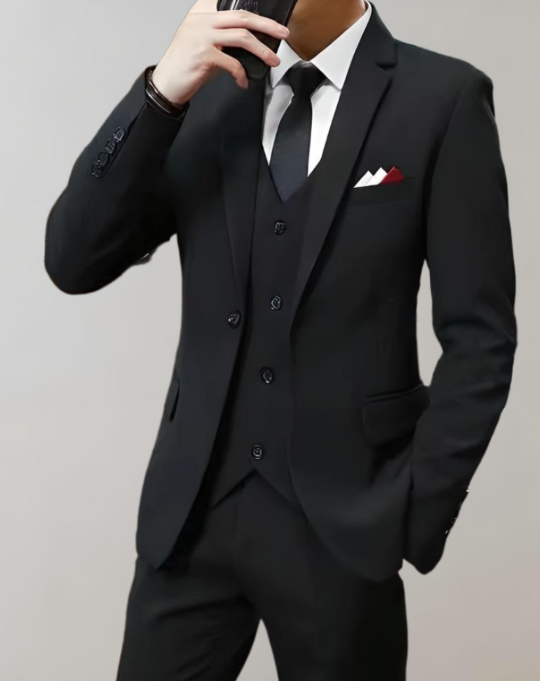 Stylish 3-Piece Men's Suit - Tobias-Black-S-Nora Luxe