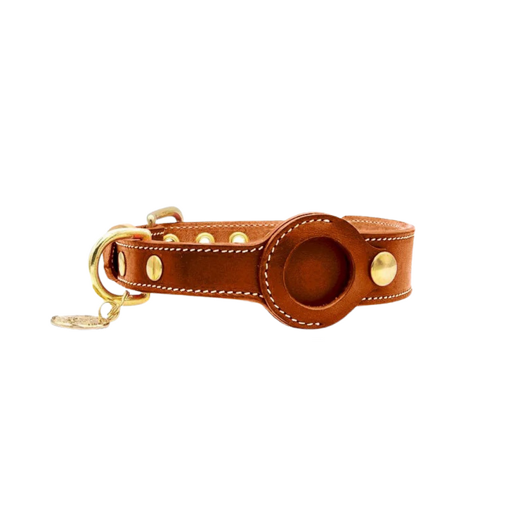 Stylish AirTag Collar for Pets - PurrTrack™-Brown-S (11.81–14.57 in)-Nora Luxe