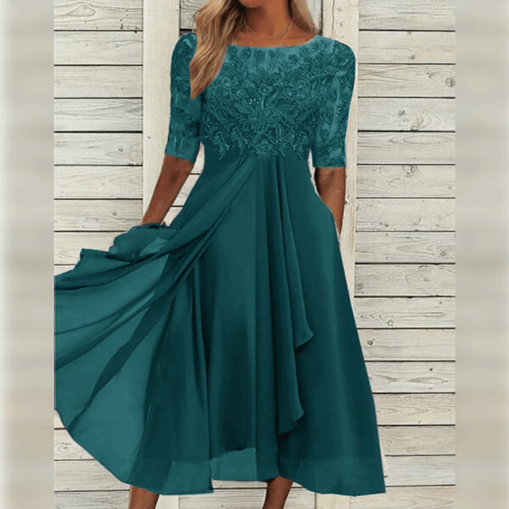 Stylish and Comfortable Dress - Lilac-Turquoise-XS-Nora Luxe