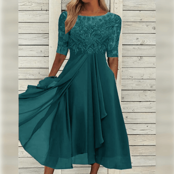 Stylish and Comfortable Dress - Lilac-Turquoise-XS-Nora Luxe
