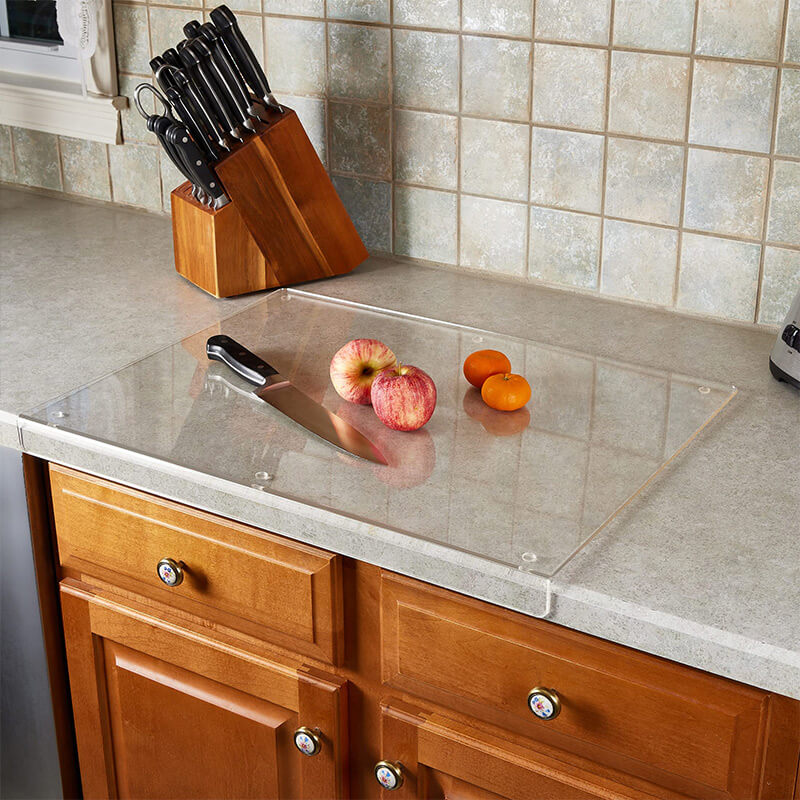 Stylish and Safe Non-Slip Cutting Board - GlassEdge-17.72 x 13.78 in-Nora Luxe