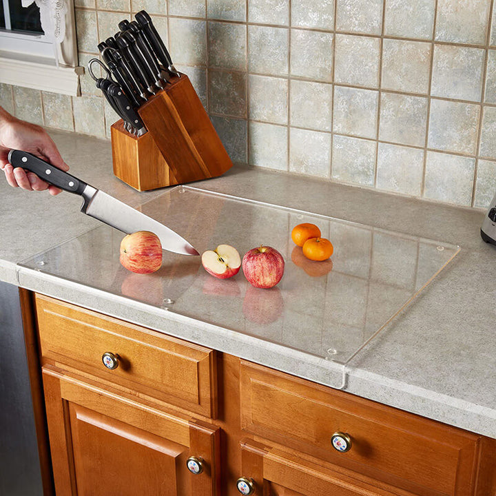 Stylish and Safe Non-Slip Cutting Board - GlassEdge-17.72 x 13.78 in-Nora Luxe