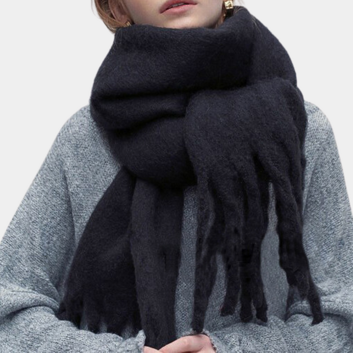 Stylish and Soft Women's Scarf - Elise-Black-Nora Luxe