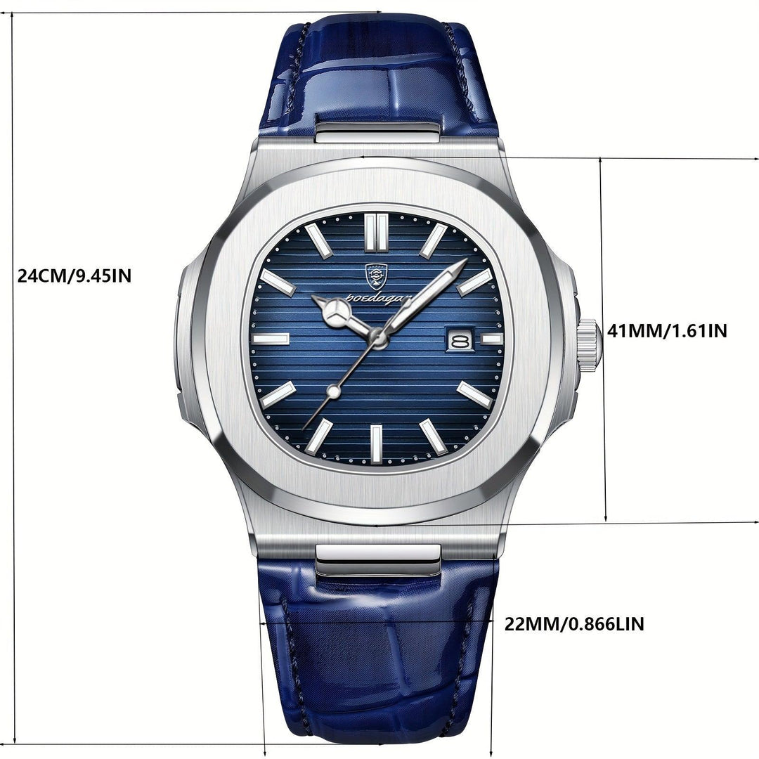 Stylish and Sustainable Men's Wristwatch - ValorLuxe-Blue-Nora Luxe