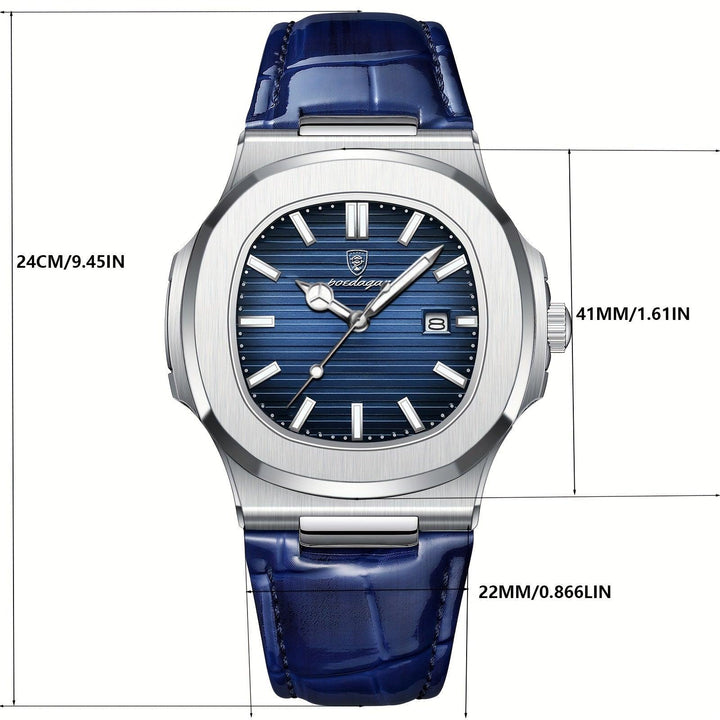 Stylish and Sustainable Men's Wristwatch - ValorLuxe-Blue-Nora Luxe