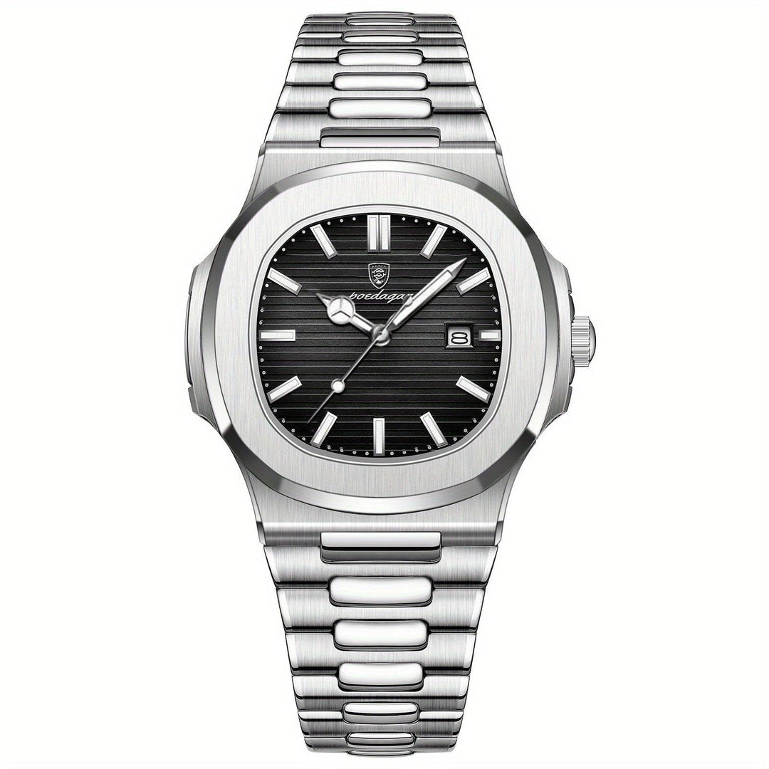 Stylish and Sustainable Men's Wristwatch - ValorLuxe-Silver-Nora Luxe