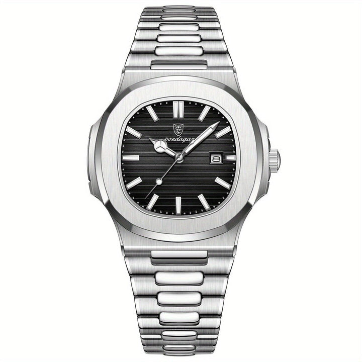 Stylish and Sustainable Men's Wristwatch - ValorLuxe-Silver-Nora Luxe