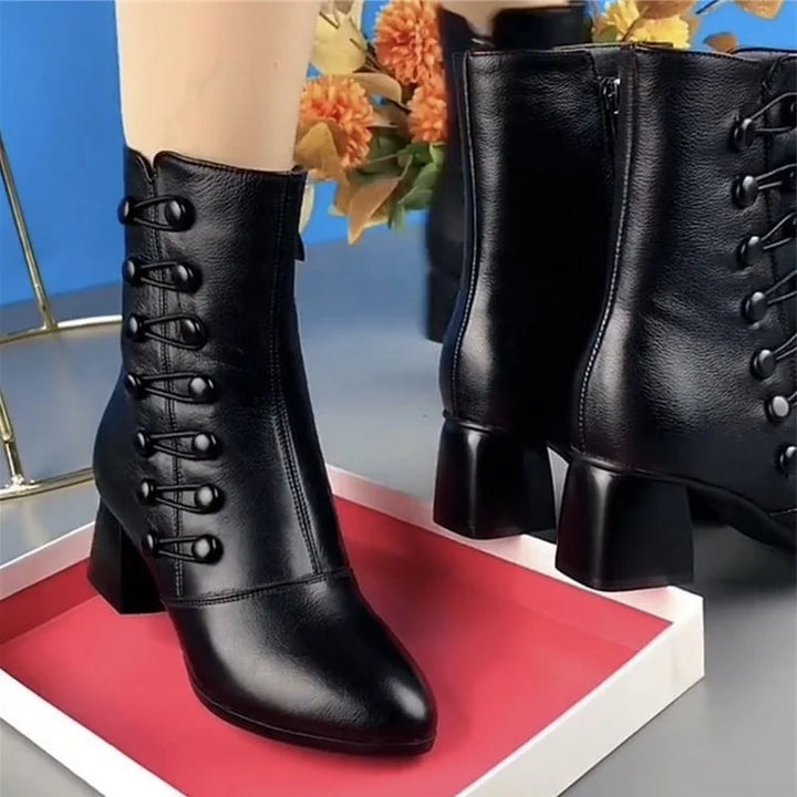 Stylish Ankle Boots with Heels - Isabella-Black-2.5-Nora Luxe