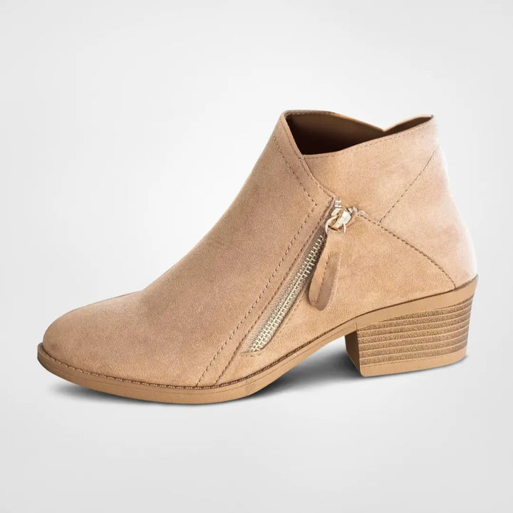 Stylish Ankle Boots with Zipper - ModiStep-Beige-2.0-Nora Luxe