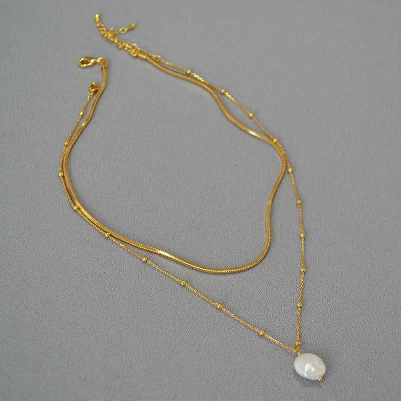 Stylish Baroque Pearl Necklace - Isaline-Nora Luxe