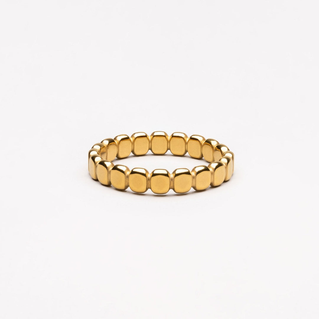 Stylish Beaded Ring - Elina-5-Gold-Nora Luxe