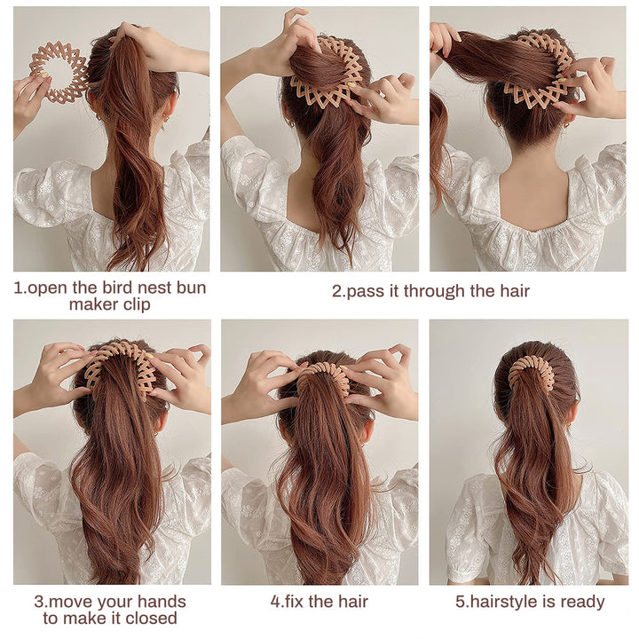 Stylish Bird's Nest Hair Clips - Set of 3-Set 1-Nora Luxe