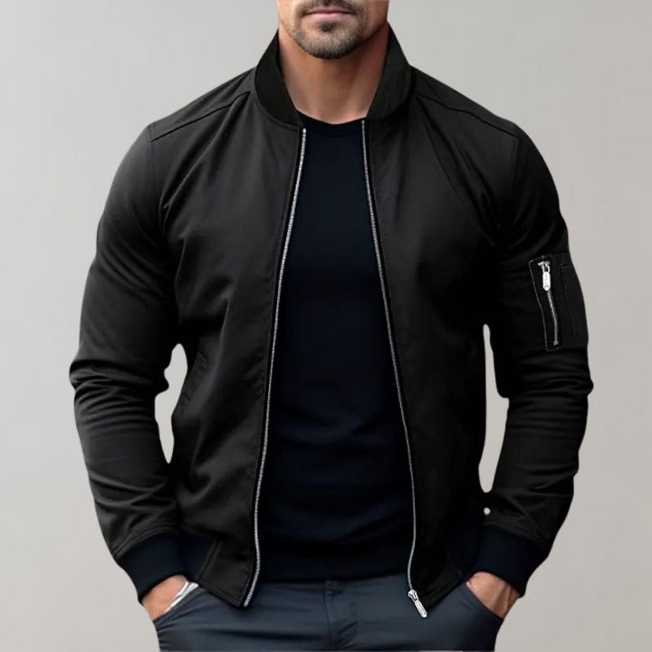 Stylish Bomber Jacket for Men - Rafa-Black-M-Nora Luxe