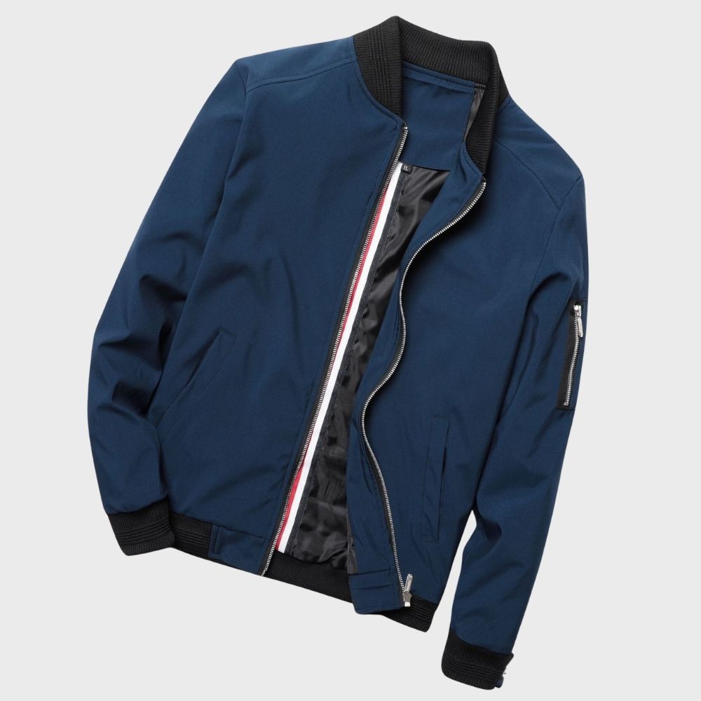Stylish Bomber Jacket for Men - Rafa-Blue-M-Nora Luxe