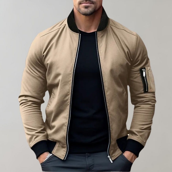 Stylish Bomber Jacket for Men - Rafa-Khaki-M-Nora Luxe