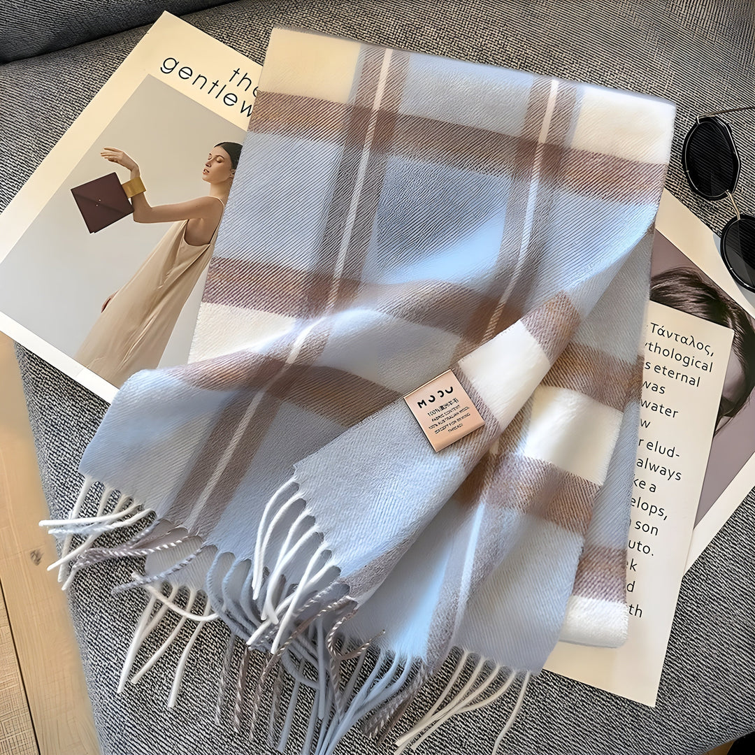 Stylish British Checked Cashmere Women's Winter Scarf - Victoria-R-Nora Luxe