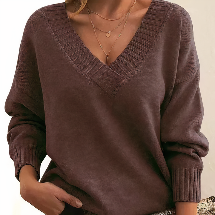 Stylish Cashmere Ladies Sweater - Isabella-Auburn-S-Nora Luxe