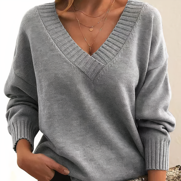 Stylish Cashmere Ladies Sweater - Isabella-Gray-S-Nora Luxe