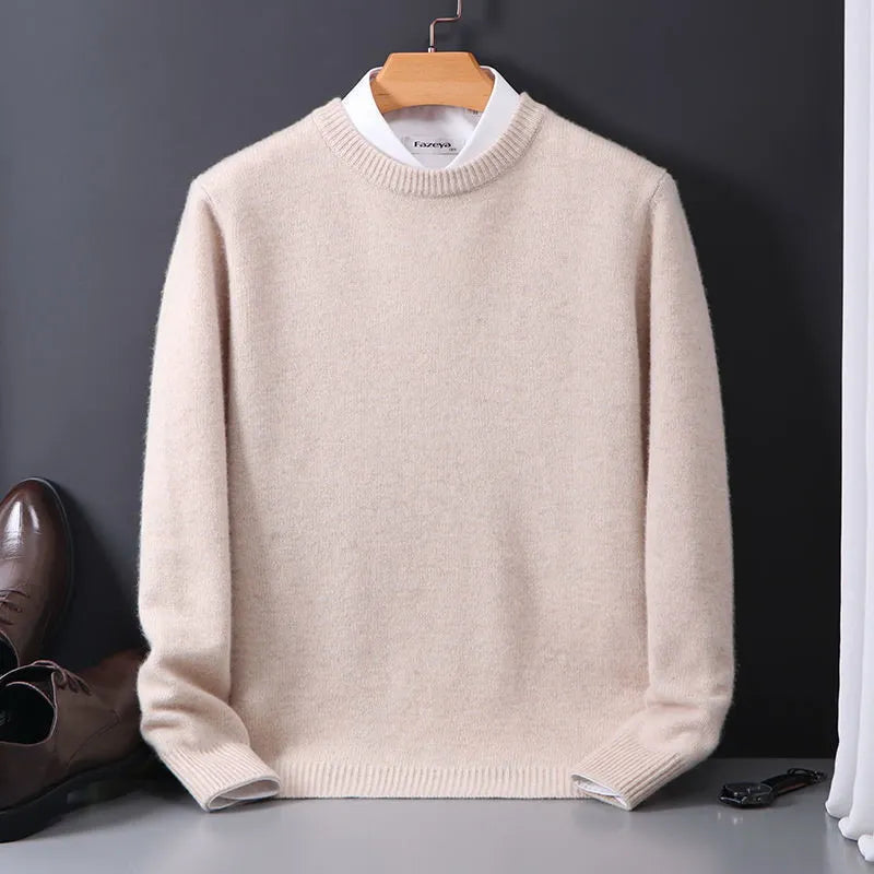 Stylish Cashmere Men's Sweater - Oliver-Beige-XS-Nora Luxe