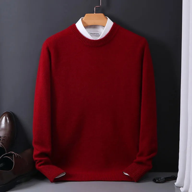 Stylish Cashmere Men's Sweater - Oliver-Red-XS-Nora Luxe