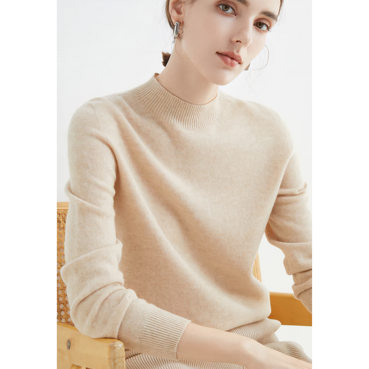 Stylish Cashmere Sweater - Marlena-Beige-S-Nora Luxe