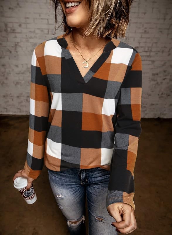 Stylish Casual Checked Ladies' Blouse - Lara-Black-S-Nora Luxe