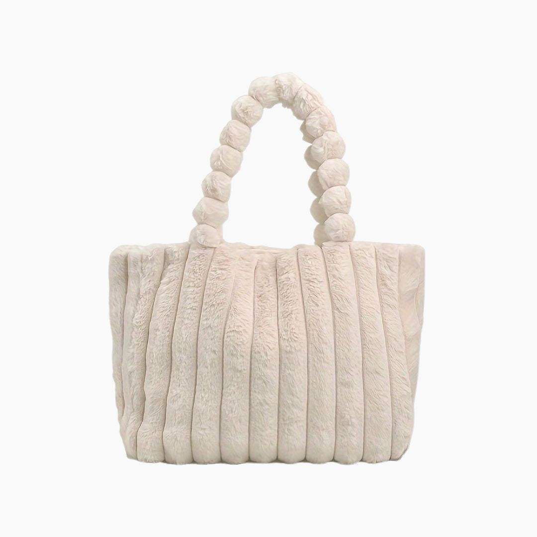 Stylish Chunky Shoulder Bag - Evi-Beige-Nora Luxe
