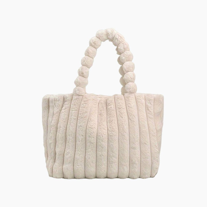 Stylish Chunky Shoulder Bag - Evi-Beige-Nora Luxe